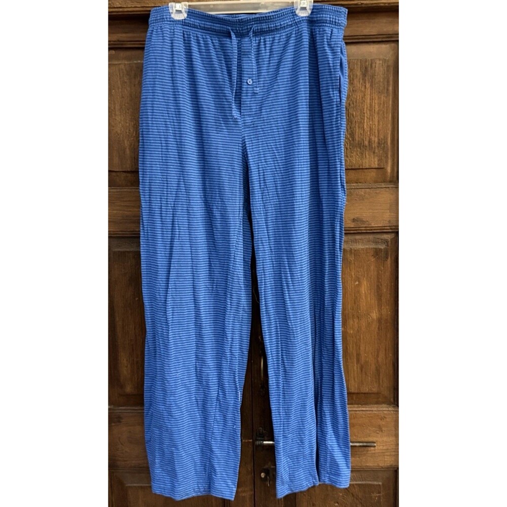 ☆MAD ENGINE ! MEN'S STRIPED BLUE PAJAMA PANTS SIZE XL